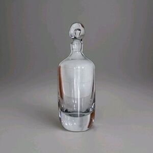 Vintage Clear Heavy  Bottom Crystal Glass Decanter